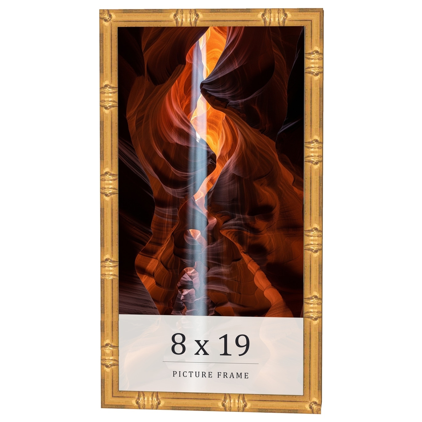 8x19 Frame Gold Bamboo Solid Wood Picture Frame | 1 Inch Moulding