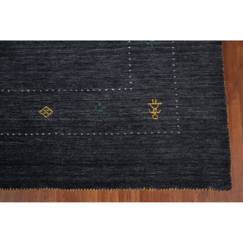 Gabbeh Indian Rug Hand-Knotted Oriental Wool Carpet - 7'11"x 9'8"