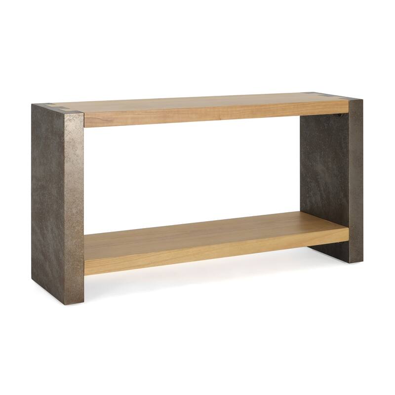 2-Tier Hallway Entryway Table with Open Storage Shelf, Vintage Console Table Rectangular Accent Table Sofa Table