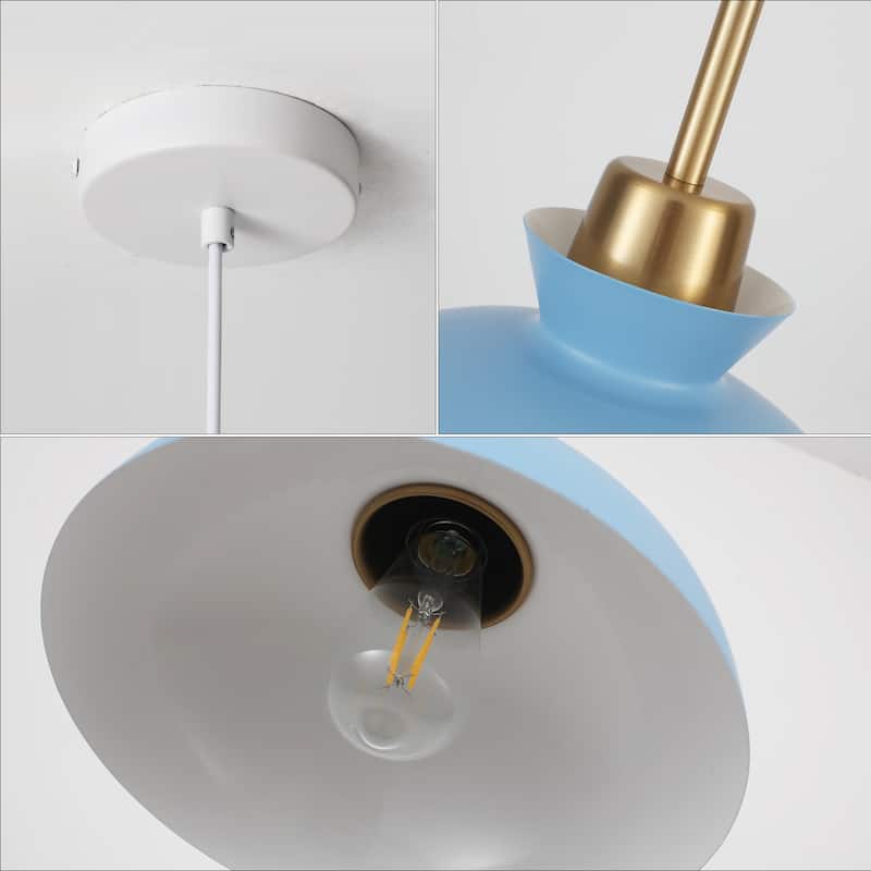 1-Light Modern Classic Semi Flush Mount Chandelier, Farmhouse Dome Pendant Light for Kitchen Island Dining Room