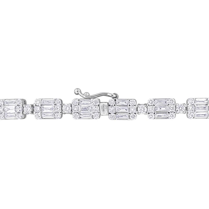 Miadora 4 1/2ct TDW Multi-shaped Diamond Vintage Bracelet 14k White Gold-7.25 in.