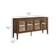 preview thumbnail 3 of 7, Nell 72" Glass Door Sideboard Storage Display Cabinet