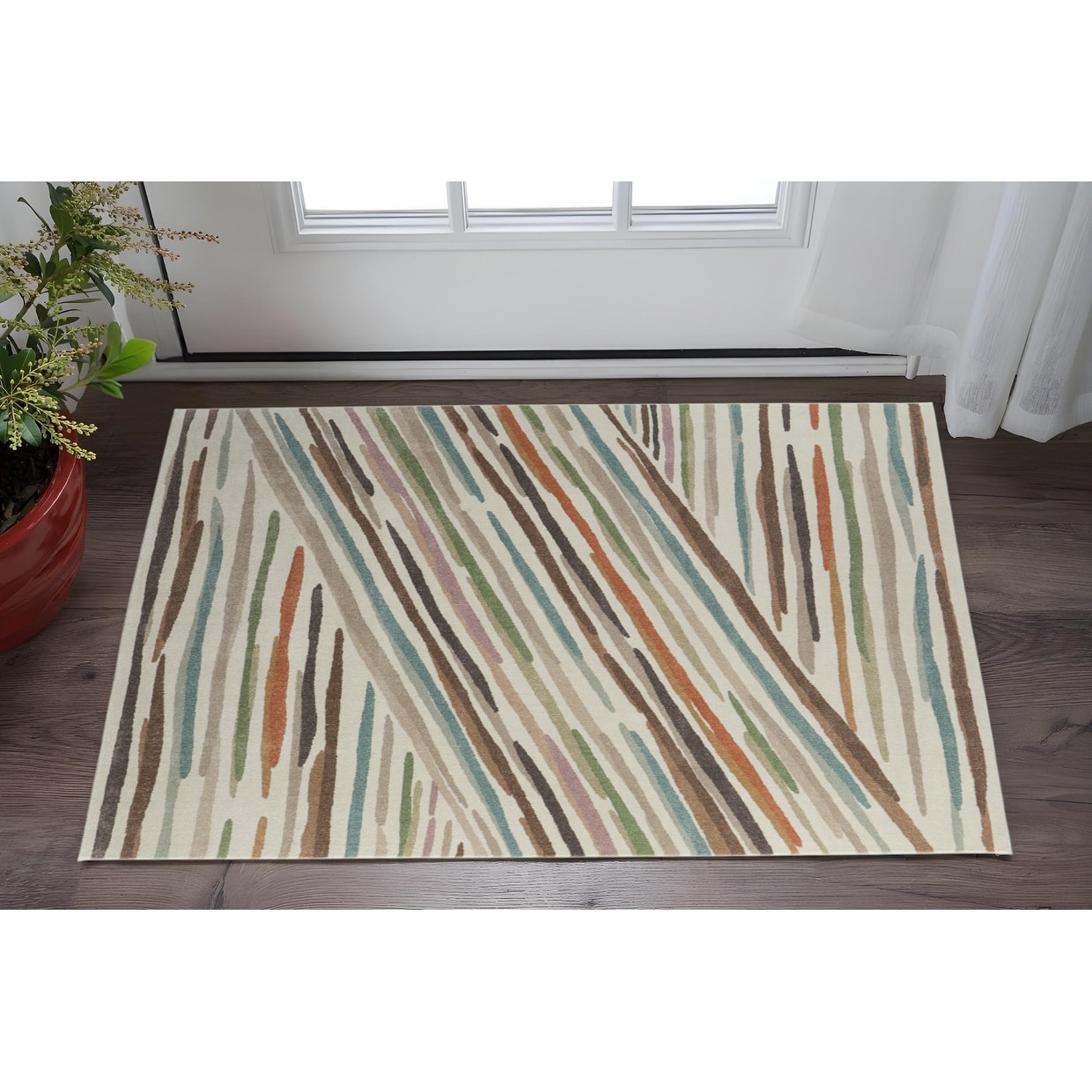 HomeRoots Panu Abstract Modern Rectangle Area Rug