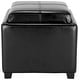 preview thumbnail 2 of 4, SAFAVIEH Harrison Storage Black Leather Tray Ottoman