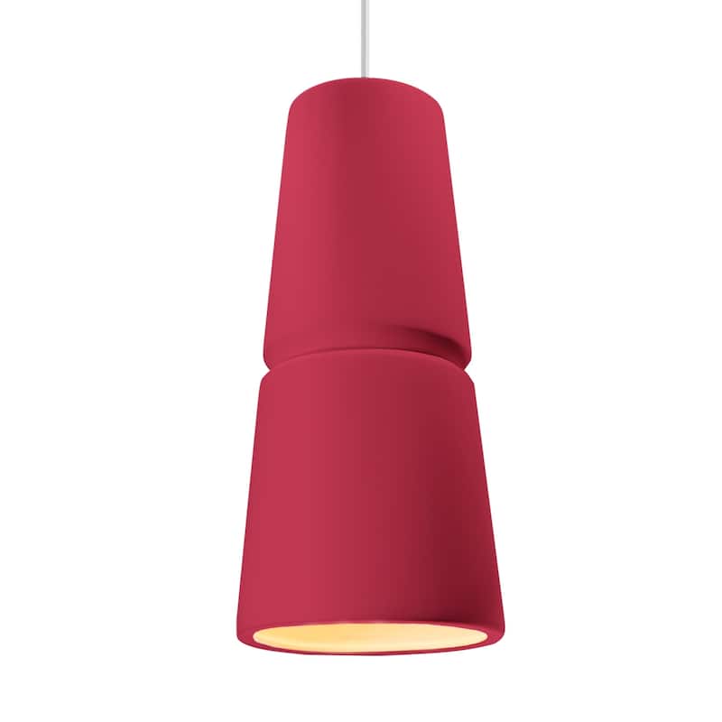 Carson Carrington Salleryd Cone Cerise Shade Large Pendant - Polished Chrome, Cerise, White