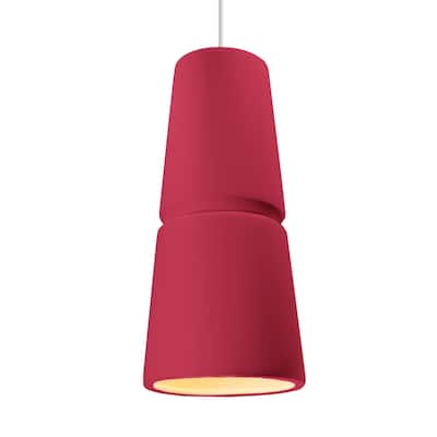 Carson Carrington Salleryd Cone Cerise Shade Large Pendant - Polished Chrome, Cerise, White