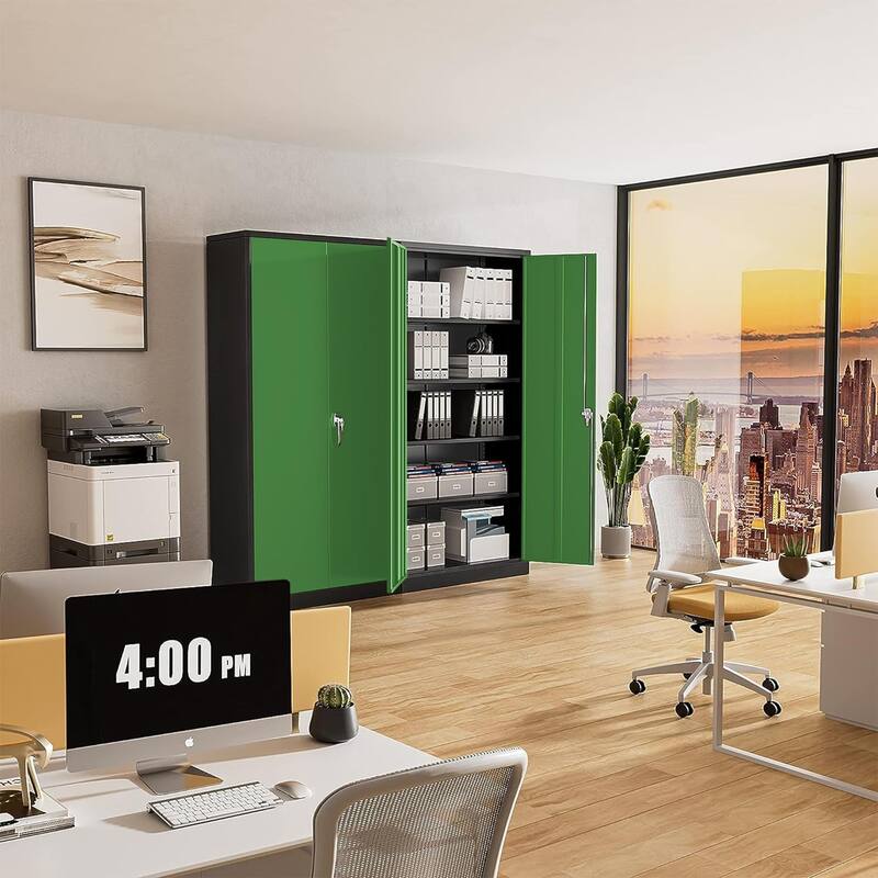 71'' H x 32'' W Metal Garage Storage Cabinet with Locking Doors and Adjustable Shelves