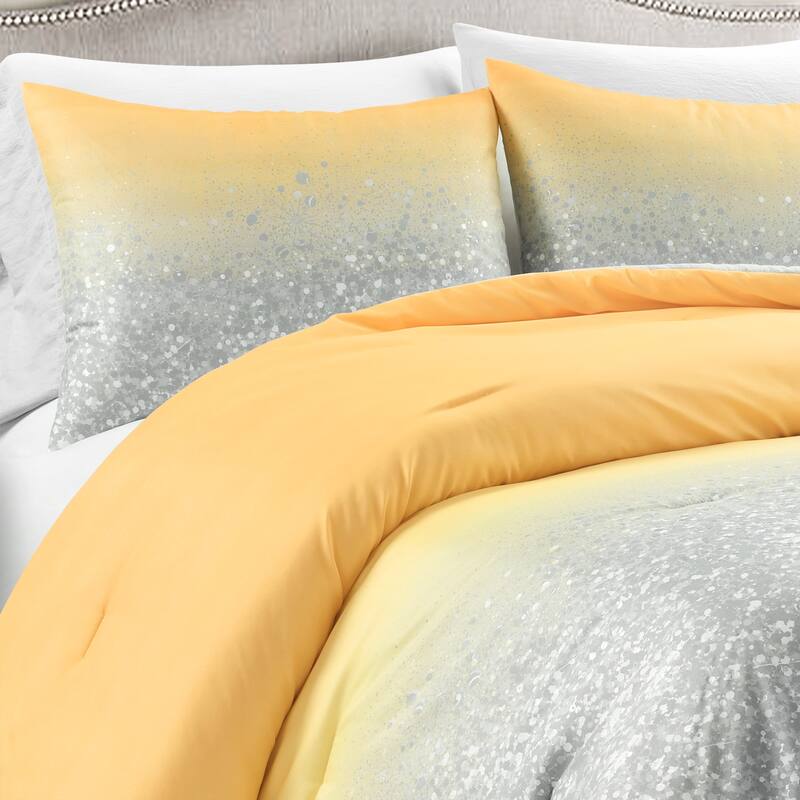 Lush Decor Glitter Ombre Metallic Print Comforter Set