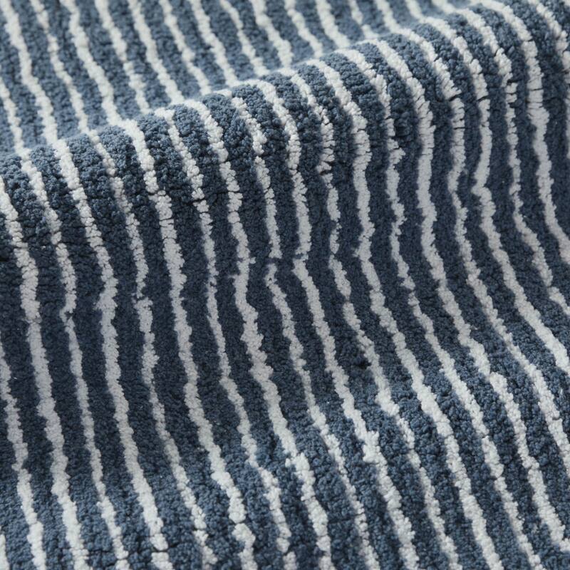 Becky Cameron 100% Cotton Pinstripe Patterned Bath Mat