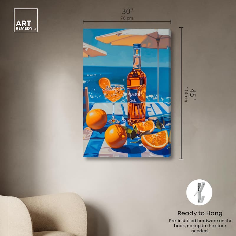 Coastal Aperol Canvas by Art Remedy, Gallery Wrapped