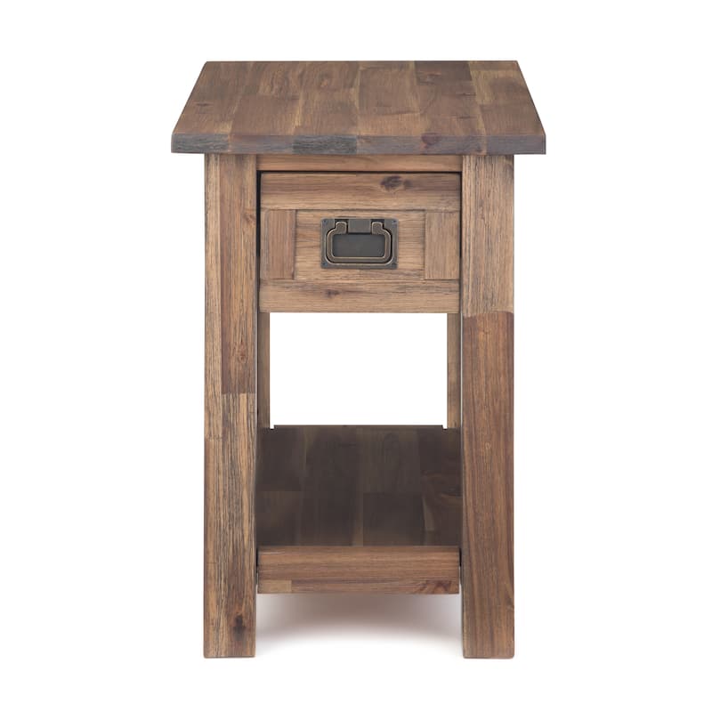 WYNDENHALL Garret SOLID ACACIA WOOD 14 inch Wide Rectangle Rustic Narrow Side Table - 14" W x 24" D x 20" H