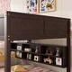 preview thumbnail 5 of 16, Queen Over Queen Bunk Bed with Built-in Storage Cabinets, Charging Station, Ladder & Safety Guardrails, Brwon