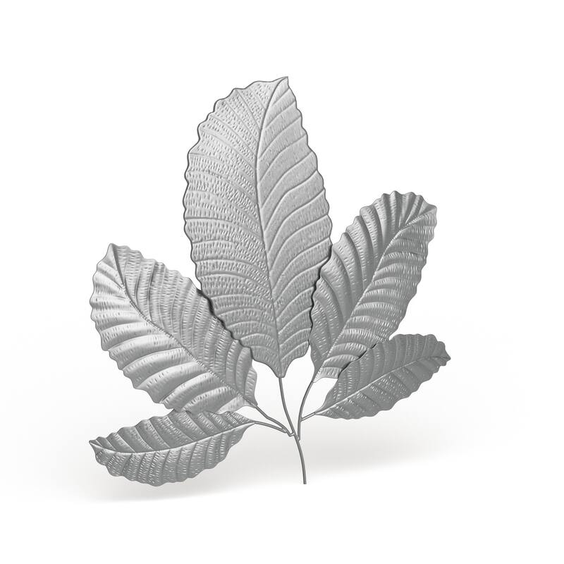 Silver Stainless Steel Glam Wall Decor Floral and botanical 35 x 36 x 6 - Silver