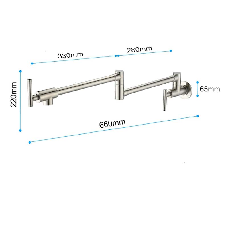 GIVINGTREE Modern Farmhouse Wall Mount Pot Filler Faucet in Brushed Nickel