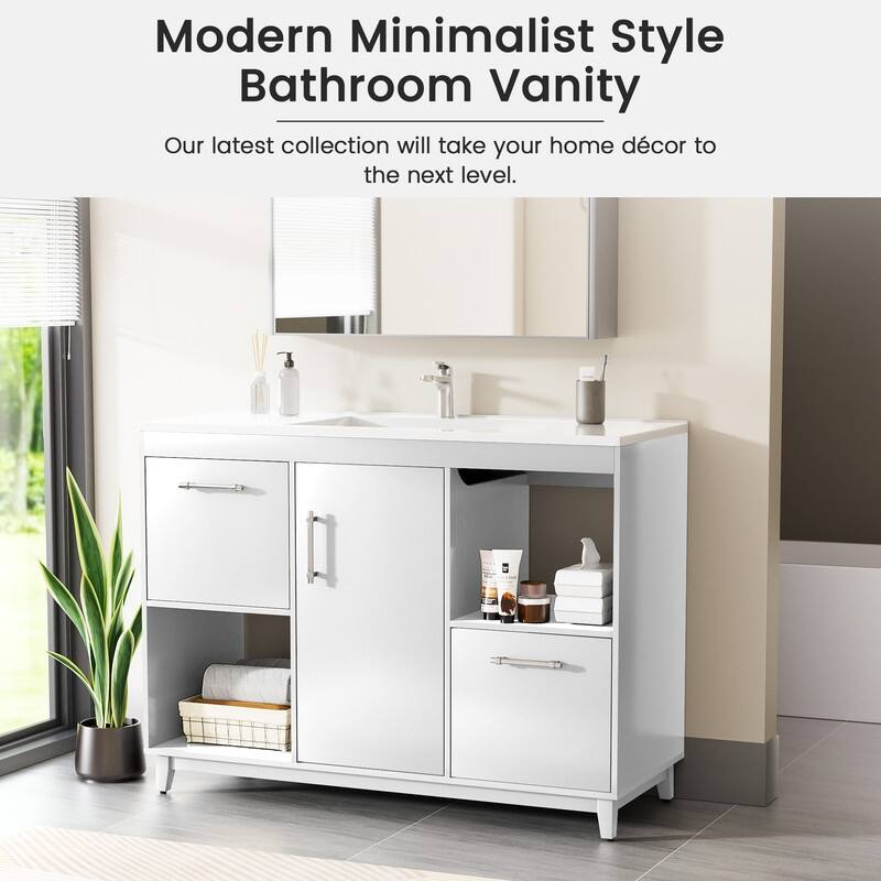 48-Inch Modern Bathroom Vanity with Sink,Ample Storage