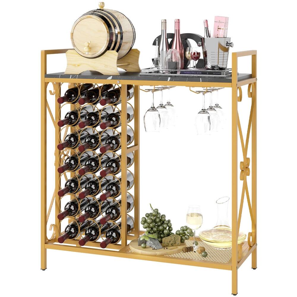 Costway 21 Bottle Wine Rack Freestanding Floor Wine Bottle Organizer - See Details