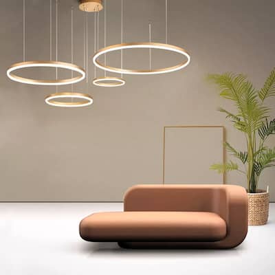 LED Pendant Light Chandelier Acrylic Ring Lighting Fixture Hanging - 60" x 40"