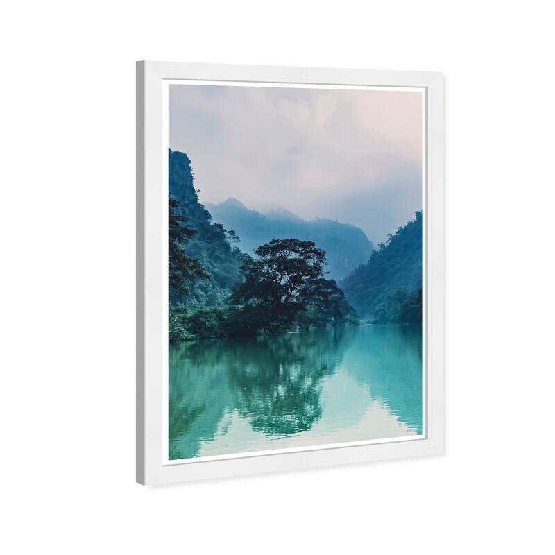 Wynwood Studio Prints Floral and Botanical River Water and Teal Blue and Modern & Contemporary Wall Art Canvas Print
