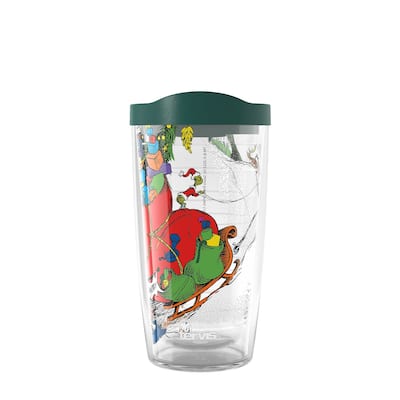 Tervis Dr. Seuss Grinch Who Stole Christmas Holiday All Packed Up Made in USA Double Walled Insulated Travel Tumbler, Classic