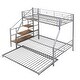preview thumbnail 7 of 14, Modern Concise Design Twin over Full Size Bunk Bed,Solid Metal Bed with Trundle and Storage Staircase