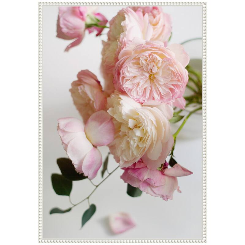 Kate and Laurel Sylvie Soft Pink Flower Bouquet Framed Canvas by Kristy Campbell