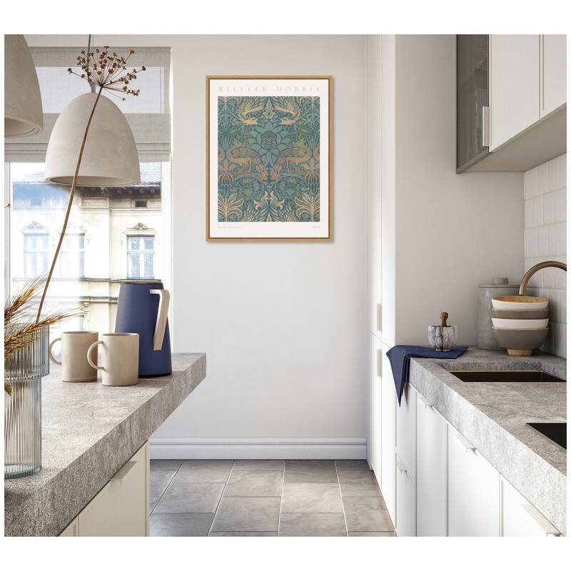 Kate and Laurel Sylvie Poster William Morris Peacock and Dragon 1878 Framed Canvas by The Art Institute of Chicago