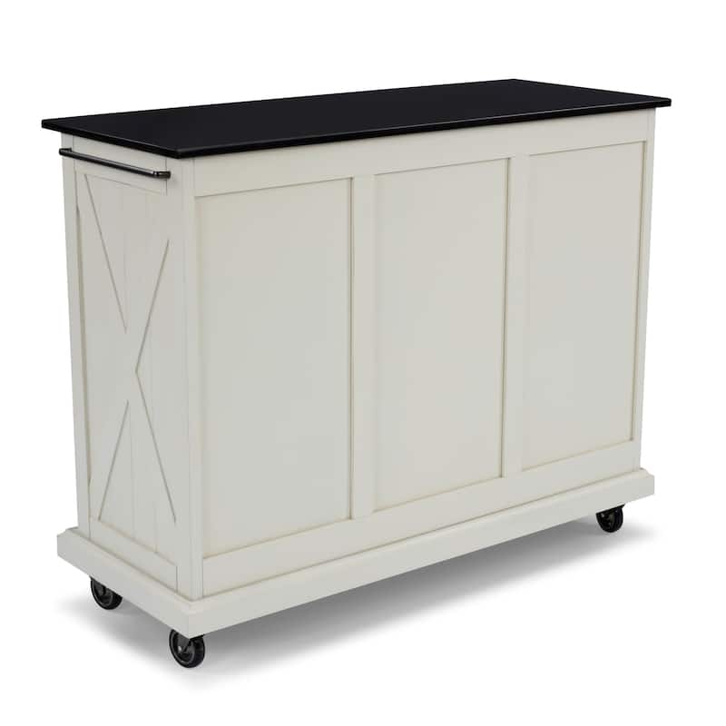 Seaside Lodge Off-White Wood Kitchen Cart - 45" x 36" x 16"