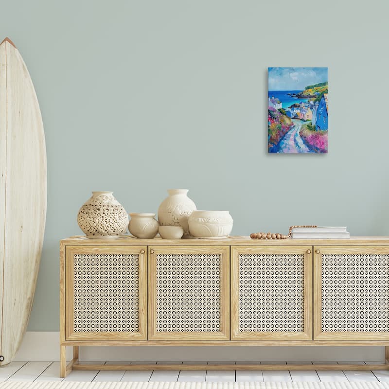 Stupell Seaside Town Overlook Canvas Wall Art Design By LSR Design Studio