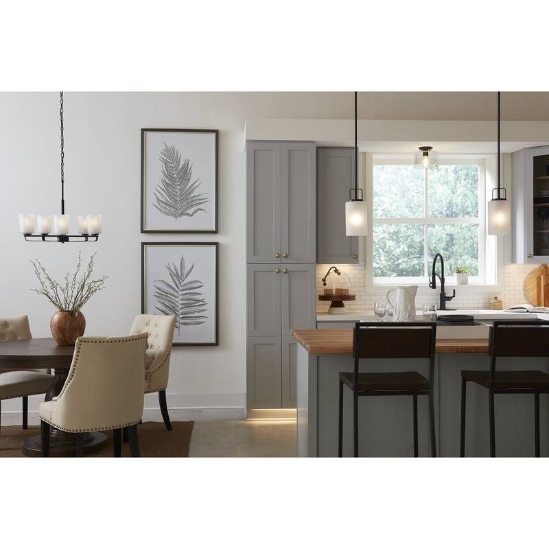 Adley Collection One-Light Matte Black Clear Glass New Traditional Flush Mount Light - 8.62 in x 8.62 in x 7.37 in