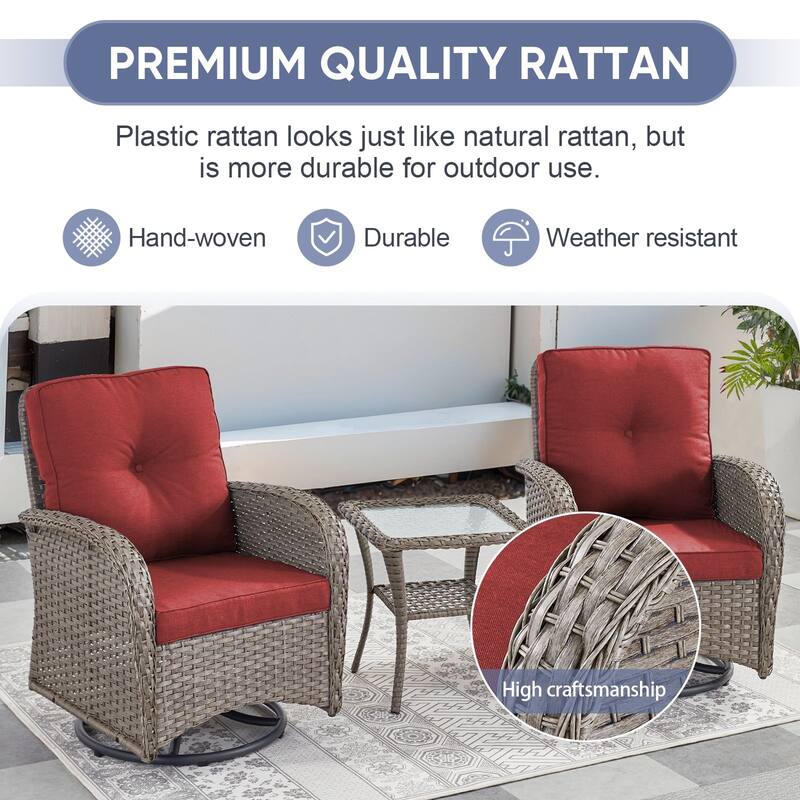 Gymojoy Outdoor Wicker Patio Furniture Sofa Chair Set Weather-Resistant