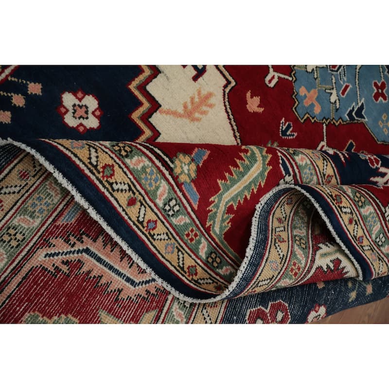 Hand Knotted Oriental 100% Wool Carpet Traditional Medallion Red Heriz (serapi) Area Rug - 9' 8'' X 7' 9''