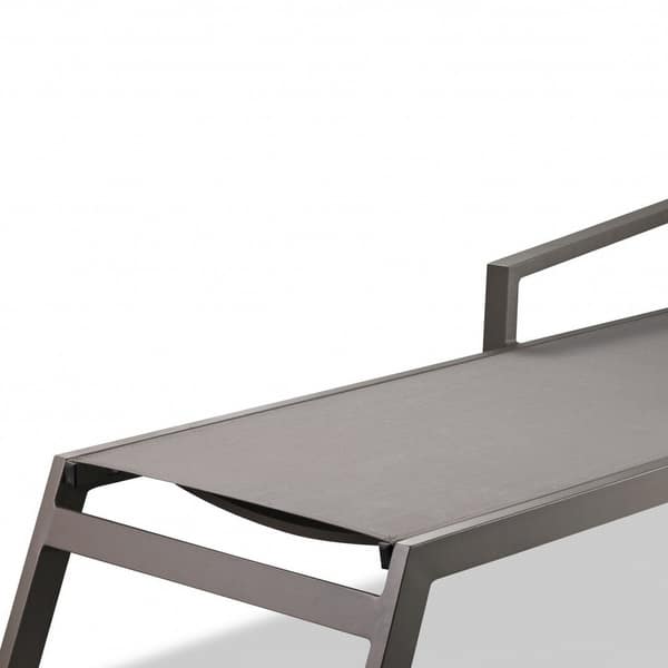 Set Of 2 Taupe Modern Aluminum Chaise Lounges Set Of 2 Taupe Modern Aluminum Chaise Lounges
