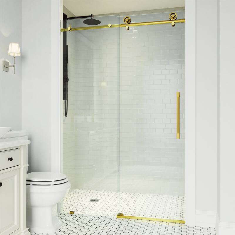 Vigo VG6044CL5276 Elan Cass 76" High x 52" Wide Sliding Frameless