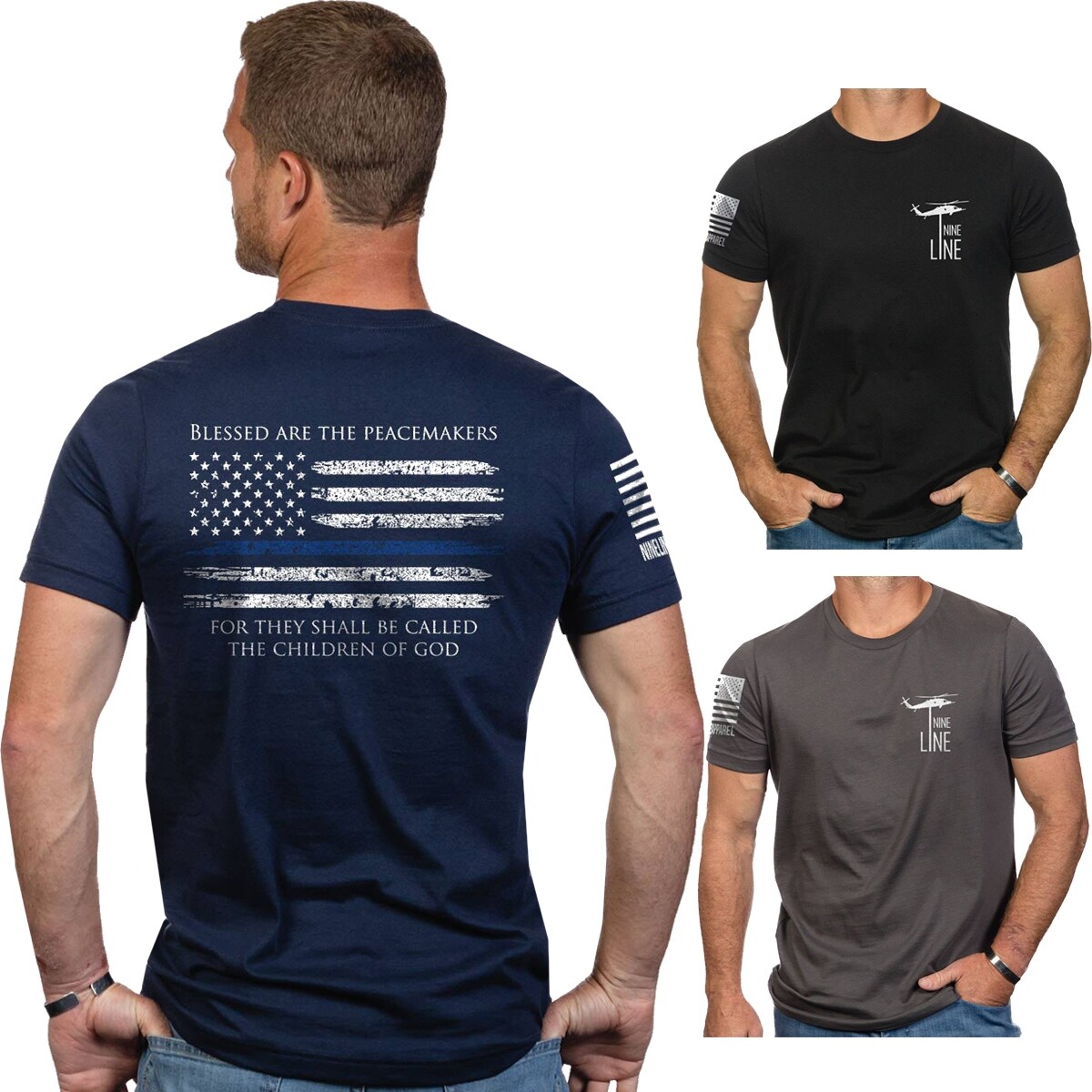 Shop Nine Line Apparel Thin Blue Line Short Sleeve T Shirt
