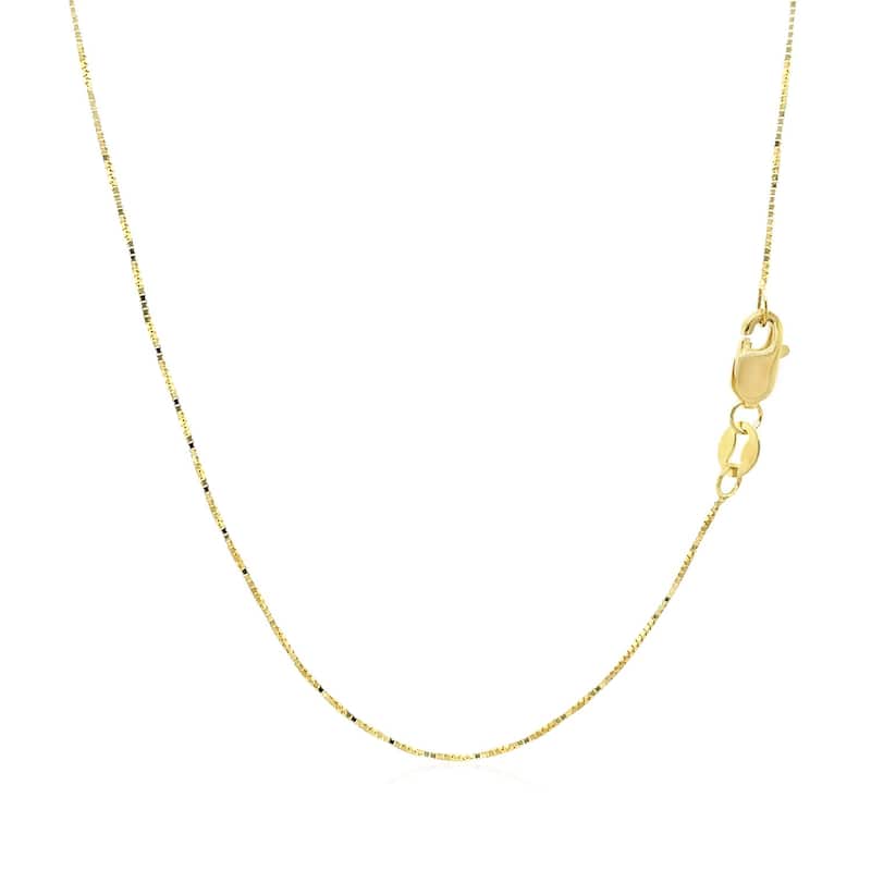 MayaMila 18k Solid Yellow Gold Thin Box Chain Necklace 0.6mm 16"-20"