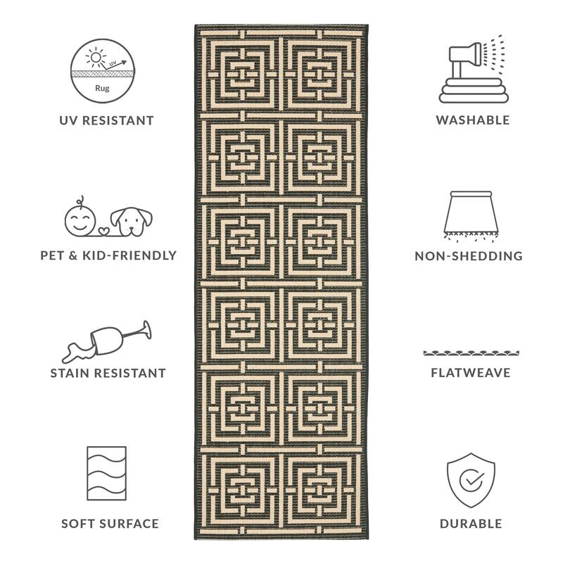 SAFAVIEH Courtyard Ginger Indoor/ Outdoor Waterproof Patio Backyard Rug