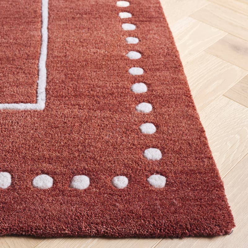 SAFAVIEH Handmade Bella Alverta Dotted Border Wool Rug