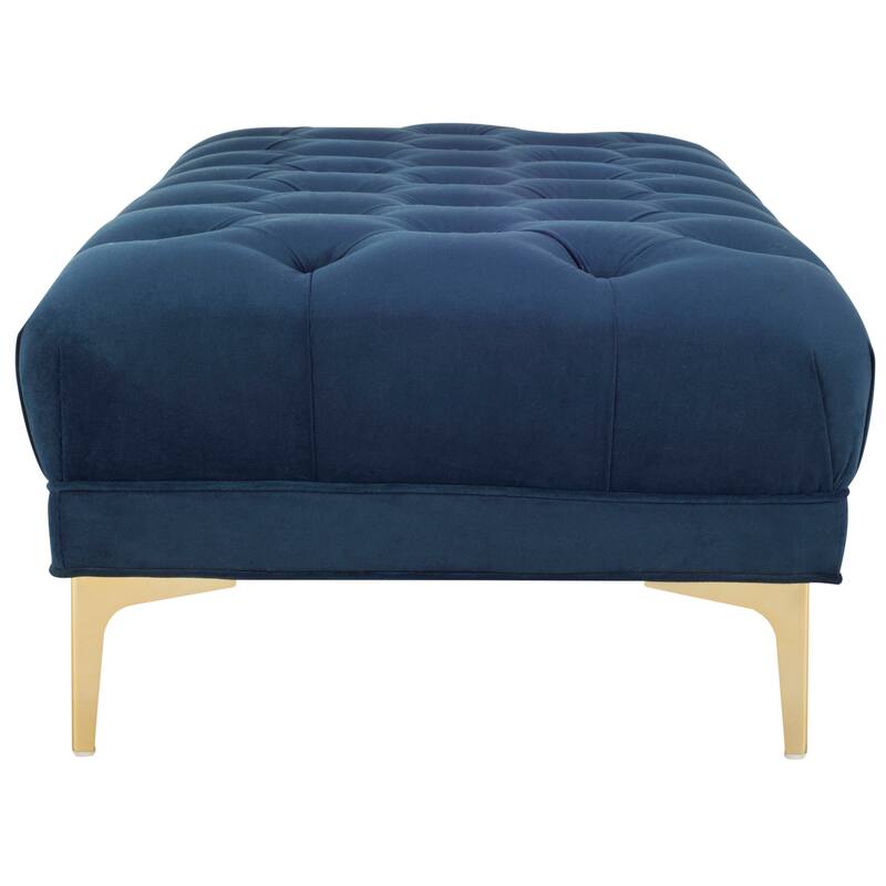 SAFAVIEH Rennie Navy/ Brass Tufted Rectangular Bench - 54" x 27" x 16" - 54Wx27Dx16H
