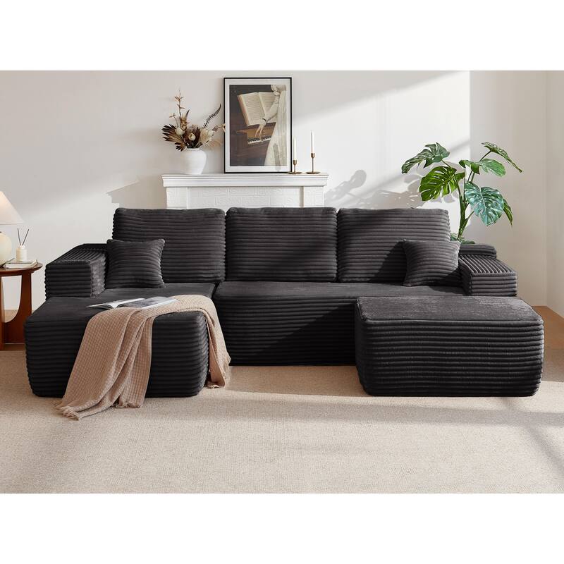 105.7"Cloud Sectional Couch with U-Shaped Chaise,Modern Modular Sofa with Deep Seat