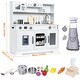 preview thumbnail 2 of 3, Wooden Play Kitchen Set, Kitchen Playset with Cookware Accessories