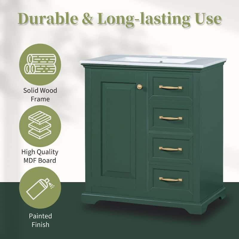 30" Bathroom Vanity with Sink and Bathroom Cabinet