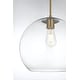 preview thumbnail 5 of 7, Elegant Lighting Baxter Single Light 14" Wide Pendant with Clear Glass