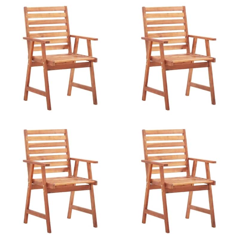 vidaXL Patio Dining Chairs Outdoor Patio Chair with Cushions Solid Wood Acacia - 22" x 24.4" x 36.2"