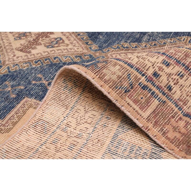 ECARPETGALLERY Hand-knotted Antalya Vintage Navy, Tan Wool Rug - 4'11 x 7'2