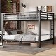 preview thumbnail 3 of 16, Metal Bunk Bed - Space-Saving Design for Teens and Adults Queen over Queen - Black