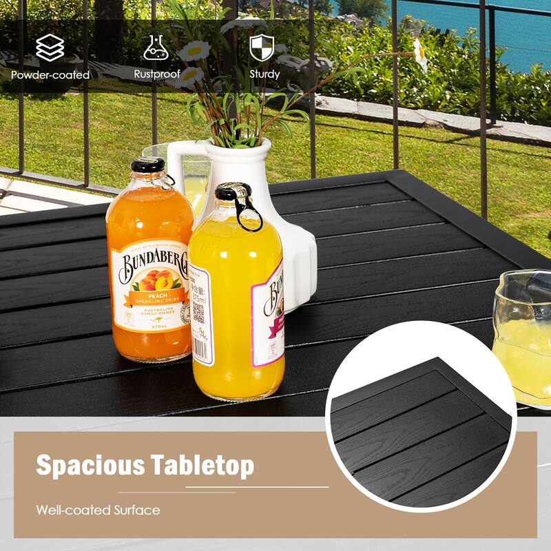 Costway 5PCS Outdoor Bistro Set Rattan Bar Stool Table Set with - See Details