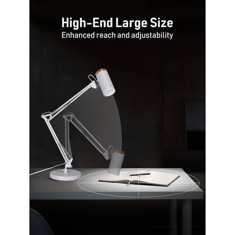 Adjustable Modern Metal Table Lamp, Large Size Max Height 29.7", E26 Base Metal Desk Lamp