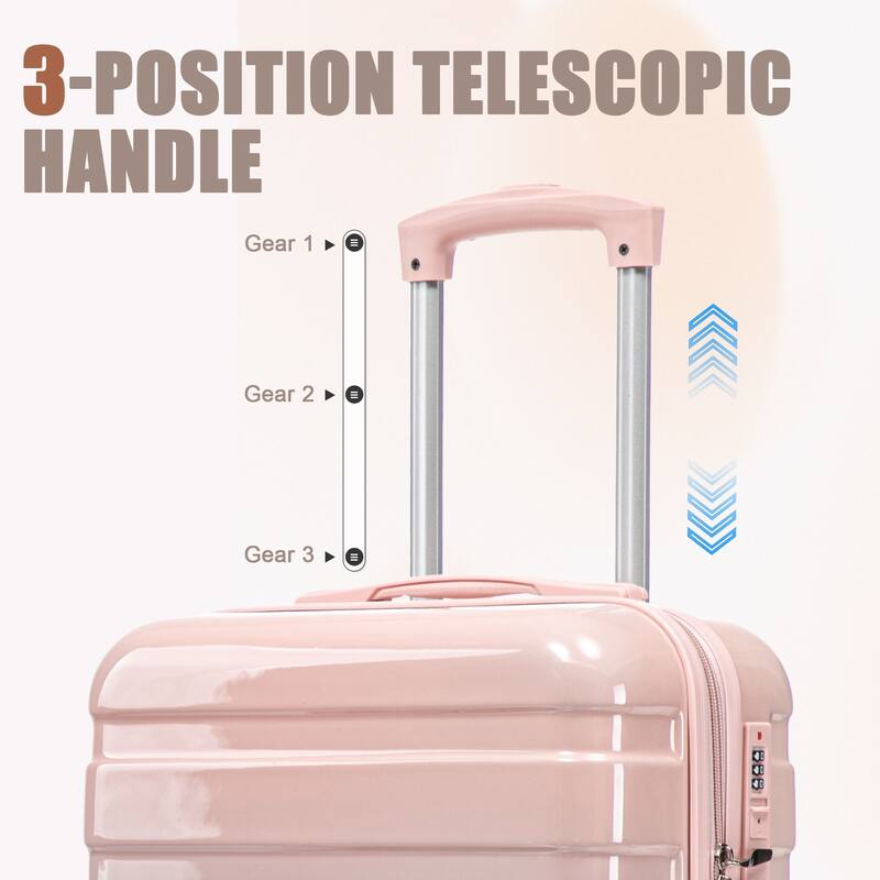 14In 20In 2 pcs in PC Spinner Wheel Luggage, Carry on Suitcase, With Gradient Color and Combination Lock