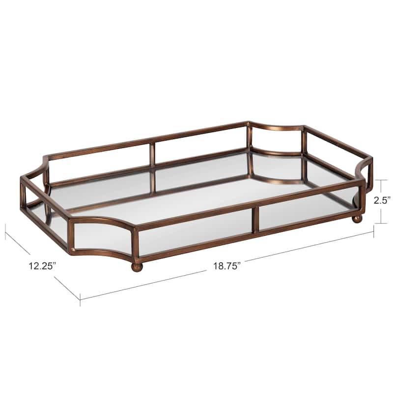 Kate and Laurel Ciel Mirrored Decorative Tray - 19x13x3