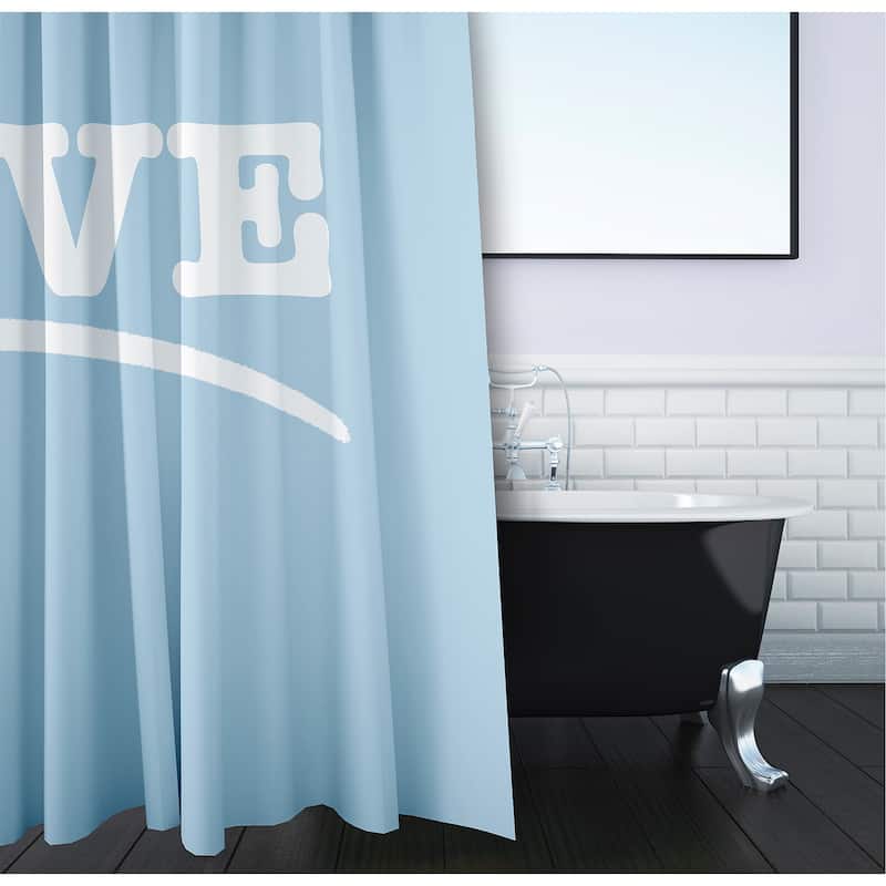 Love Soccer Word Print Shower Curtain